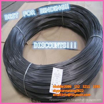 BWG 22 Negro recocido MS suave vinculante hierro alambre fábrica